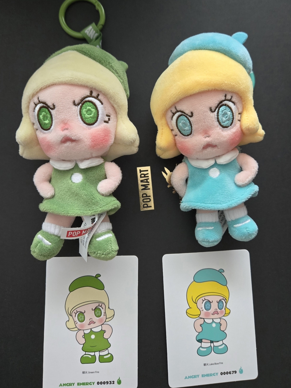POP MART Angry Molly Plush - Green Fire and Lake Blue Fire
